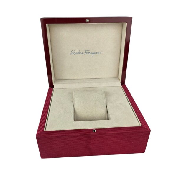 Salvatore Ferragamo Burgundy Red Empty Presentation Watch Box 6.5"x 5.5"x 3.25" - Picture 1 of 7